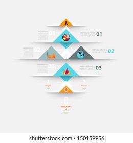 Moderne Infografik-Vorlage für Business Design mit Bändern. Kann für Banner, Karten, Papierdesigns, Webseiten-Layouts, Diagramme und Präsentationen verwendet werden. Vektoreps10 Illustration.