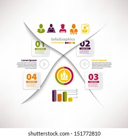 Modern infographic template for business design with divide and graphics