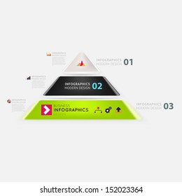 Modern infographic template for business design with ribbons. Can be used for banners, cards, paper designs, website layouts, diagrams and presentations. Vector eps10 illustration.