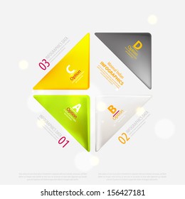 Modern infographic template for business design with ribbons. Can be used for banners, cards, paper designs, website layouts, diagrams and presentations. Vector illustration for business presentation.