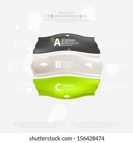 Modern infographic template for business design with ribbons. Can be used for banners, cards, paper designs, website layouts, diagrams and presentations. Vector eps10 illustration.