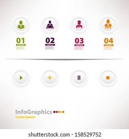 Modern infographic template for business design with web design menu