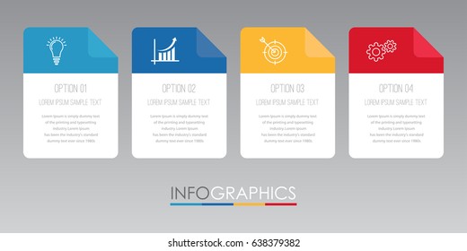 Modern Info-graphic Template for Business with four steps multi-Color design, labels design, Vector info-graphic element, Flat style vector illustration EPS 10.