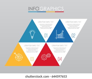 Modern Info-graphic Template for Business with four steps multi-Color design, labels design, Vector info-graphic element, Flat style vector illustration EPS 10.