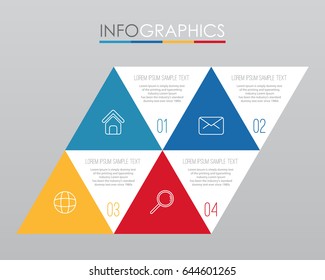 Modern Info-graphic Template for Business with four steps multi-Color design, labels design, Vector info-graphic element, Flat style vector illustration EPS 10.