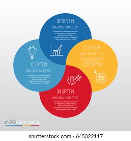 Modern Info-graphic Template for Business with four steps multi-Color design, labels design, Vector info-graphic element, Flat style vector illustration EPS 10.