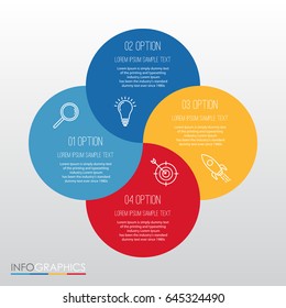 Modern Info-graphic Template for Business with four steps multi-Color design, labels design, Vector info-graphic element, Flat style vector illustration EPS 10.