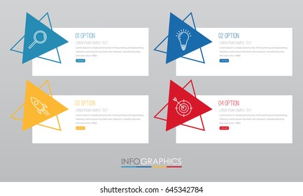 Modern Info-graphic Template for Business with four steps multi-Color design, labels design, Vector info-graphic element, Flat style vector illustration EPS 10.