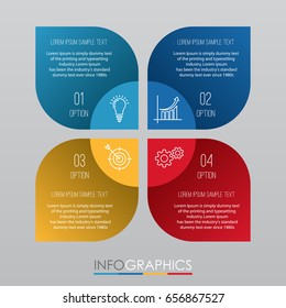 Modern Info-graphic Template for Business with four steps multi-Color design, labels design, Vector info-graphic element, Flat style vector illustration EPS 10.