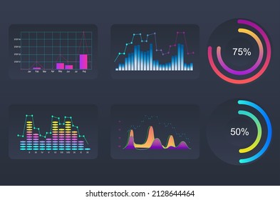 Modern infographic with template and chart statistics.