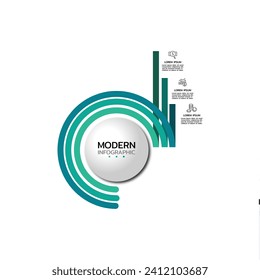Moderne Infografik-Vorlage. Konzept 3 Zyklusoption mit Symbolen für Finanzgeschäfte.