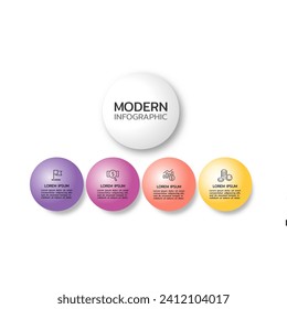 Modern infographic template. concept 4 option with icons for Financial business.