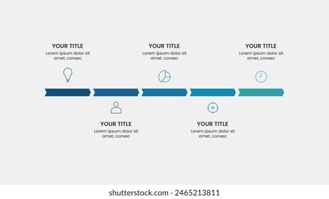 Modern infographic template. Creative business process for presentation. Pitch deck workflow design in vector.