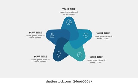 Modern infographic template. Creative business process for presentation. Pitch deck workflow design in vector