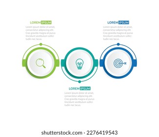Modern infographic template. Creative circle element design with marketing icons. Business concept with 3 options, steps, sections.