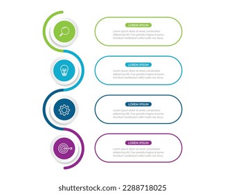 Modern infographic template. Creative circle element design with marketing icons. Business concept with 4 options, steps, sections.