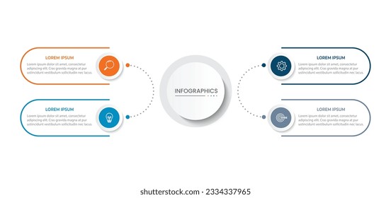 Modern infographic template. Creative circle element design with marketing icons. Business concept with 4 options