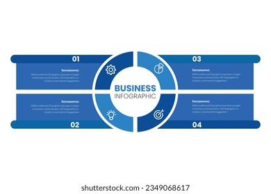 Modern infographic template. Creative circle element design with marketing icons. Business concept with 4 options, steps, sections