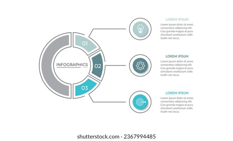 Modern infographic template. Creative circle element design with marketing icons. Business concept with 3 options, steps, sections