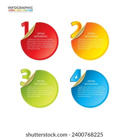 Modern infographic template. Creative circle element design. Business concept with 4 options, steps, parts.