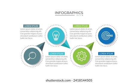 Modern infographic template. Creative circle element design with marketing icons. Business concept with 4 options