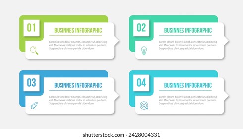 Plantilla de infografía moderna. Diseño de elementos de círculo creativo con iconos de marketing. Concepto de negocio con 4 opciones, pasos, secciones.