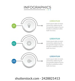 Moderne Infografik-Vorlage. Kreatives Kreislauf-Element-Design mit Marketing-Icons. Geschäftskonzept mit 3 Optionen, Schritten, Abschnitten.