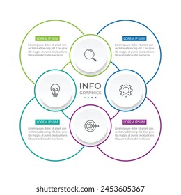 Modern infographic template. Creative circle element design with marketing icons. Business concept with 4 options