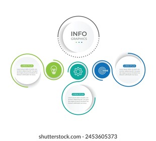 Modern infographic template. Creative circle element design with marketing icons. Business concept with 3 options