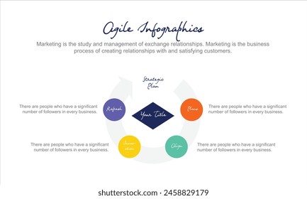 Modern infographic template. Creative circle element design with marketing icons. Business concept with 4 options, steps, sections.