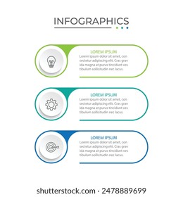 Plantilla infográfica moderna. Diseño de elementos de círculo creativo con iconos de marketing. Concepto de negocio con 3 opciones