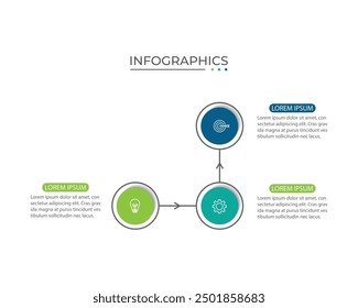 Modern infographic template. Creative circle element design. Business concept with 3 options