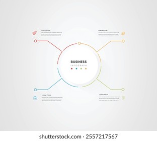 Modern infographic template. Creative circle element design with marketing icons. Business concept with 4 options