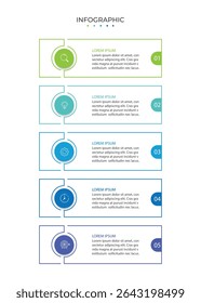 Modern infographic template. Creative circle element design with marketing icons. Business concept with 5 options, steps, sections.