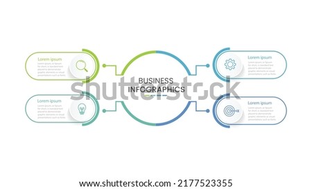 Modern infographic template. Creative circle element design with marketing icons. Business concept with 4 options, steps, sections.