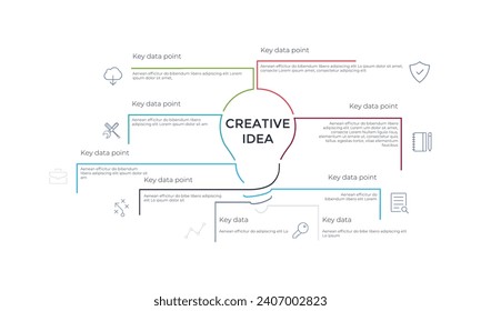 Plantilla infográfica moderna. Idea creativa con 8 pasos