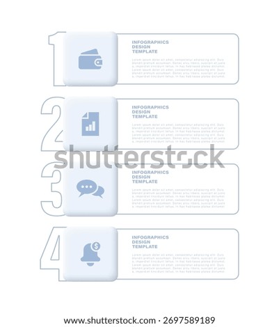 Modern infographic template design with 4 options. Business and marketing vertical infographic layout with icons and space for data