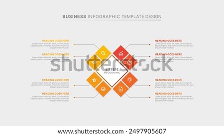 Modern Infographic Template Design with 8 Data Points