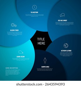 Modern infographic template design with a circular diagram structure. This business template is perfect for presenting a process or key concepts in a clean, modern design.