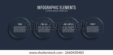 Modern infographic template design. Dark infographic layout with space for text.