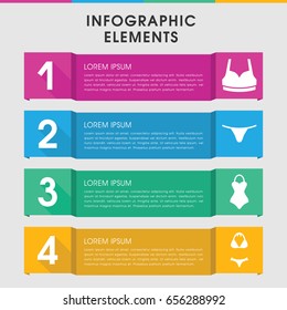 Modern infographic template. infographic design with icons includes female underwear. can be used for presentation, diagram, annual report, web design.