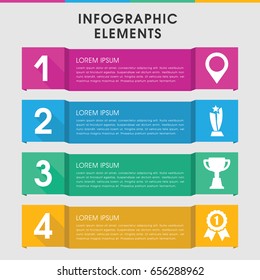 Modern infographic template. Design with place icons includes trophy, map location. can be used for presentation, diagram, annual report, web design.