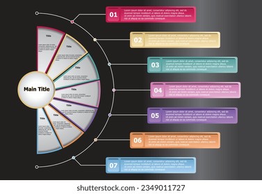 Modern infographic template design vector for web design, UI apps, business presentation, workflow layout, diagram, annual report.