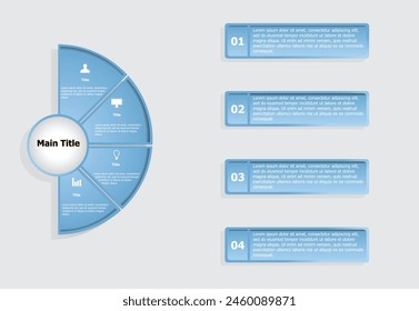 Vector de diseño de Plantilla de infografía moderna para Diseño web, App de interfaz de usuario, presentación de negocios, diseño de flujo de trabajo, diagrama, informe anual.