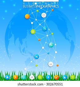 Modern infographic template dna with place for your text. Can be used in the workflow layout, diagram, chart, number options, web design. Vector   illustration.