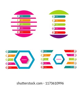 modern infographic template element with 5 options steps vector