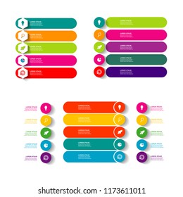 modern infographic template element with 5 options steps vector
