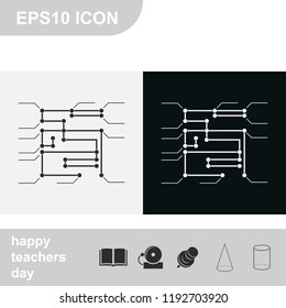 Modern infographic template flat black and white vector icon.