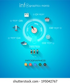 Modern Infographic template with Flat UI style. Timeline virtual rapresentation to use for data ranking of product classification.