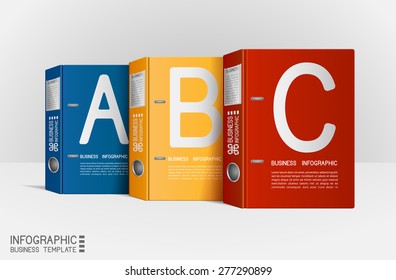 Modern infographic template, with folders. Can be used for layout, diagram, web design, etc, EPS 10, contains transparency.